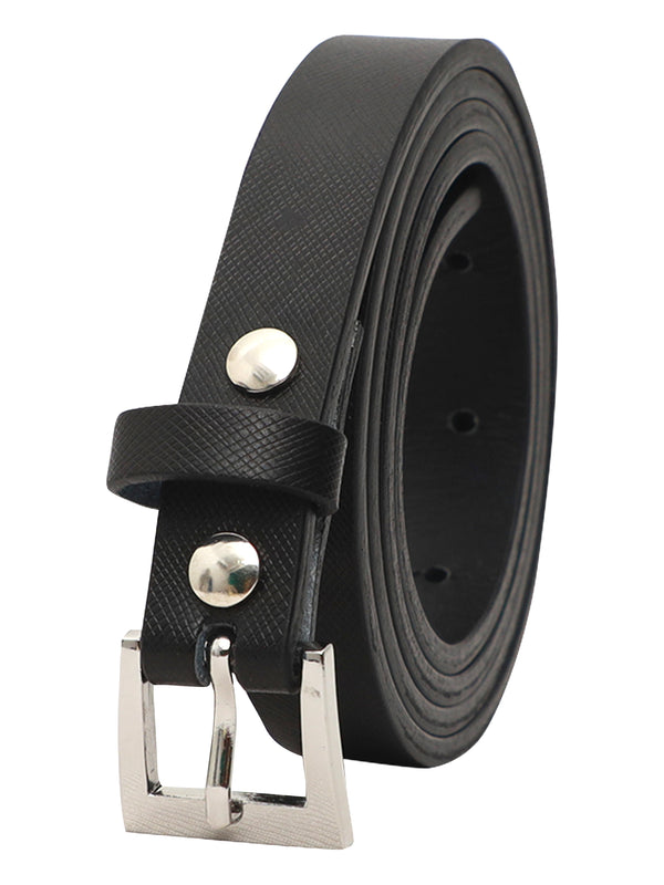 Bulchee Women's Leather Jeans Belt – Black, Genuine Leather, Nickel Buckle, 20mm Width – Size S (38–40")