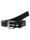 Bulchee Women's Leather Jeans Belt – Black, Genuine Leather, Nickel Buckle, 20mm Width – Size S (38–40")