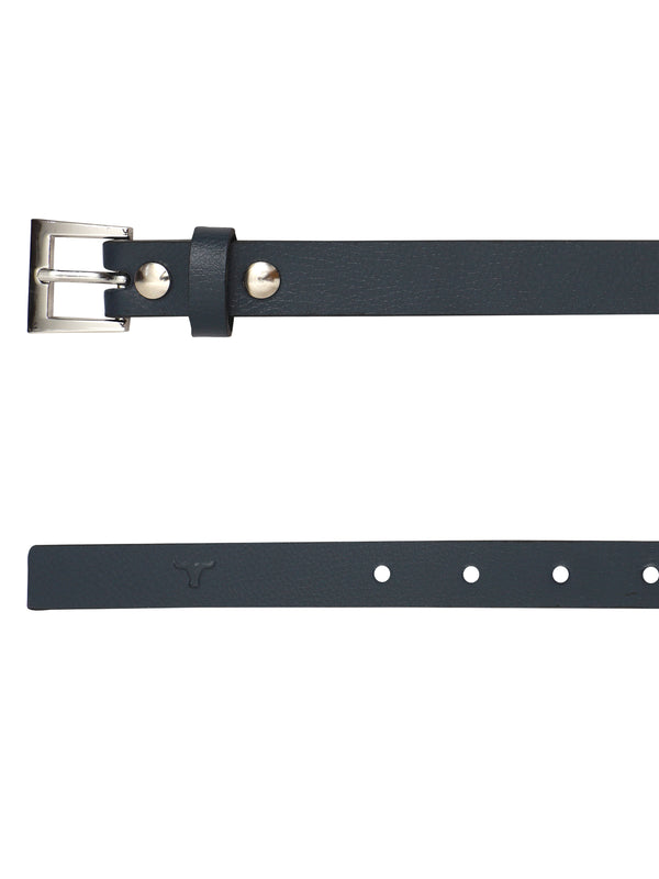 Bulchee Women's Leather Jeans Belt – Blue, Genuine Leather, Nickle Buckle, 20mm Width – Sizes S (38–40"), M (40–42"), L (44–46")
