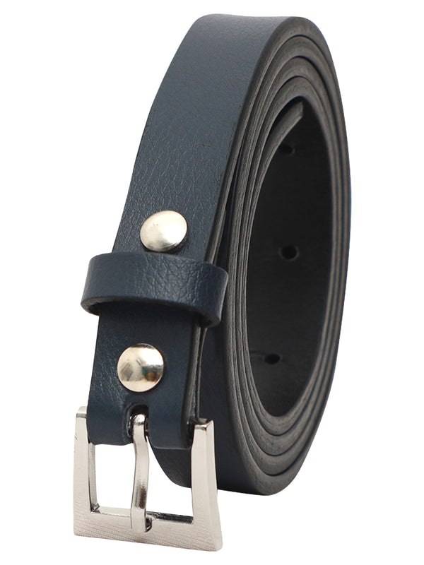 Bulchee Women's Leather Jeans Belt – Blue, Genuine Leather, Nickle Buckle, 20mm Width – Sizes S (38–40"), M (40–42"), L (44–46")