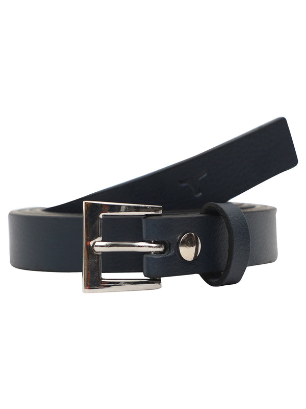 Bulchee Women's Leather Jeans Belt – Blue, Genuine Leather, Nickle Buckle, 20mm Width – Sizes S (38–40"), M (40–42"), L (44–46")