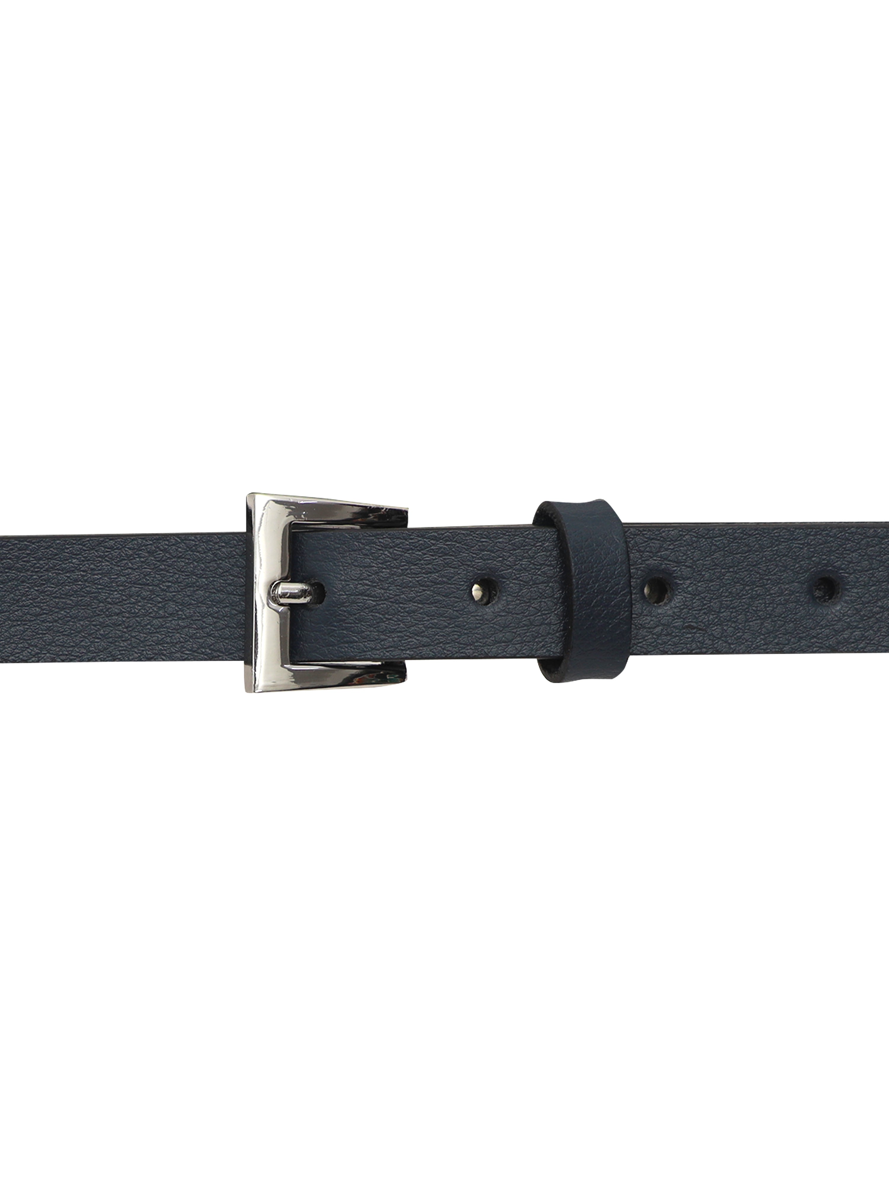 Bulchee Women's Leather Jeans Belt – Blue, Genuine Leather, Nickle Buckle, 20mm Width – Sizes S (38–40
