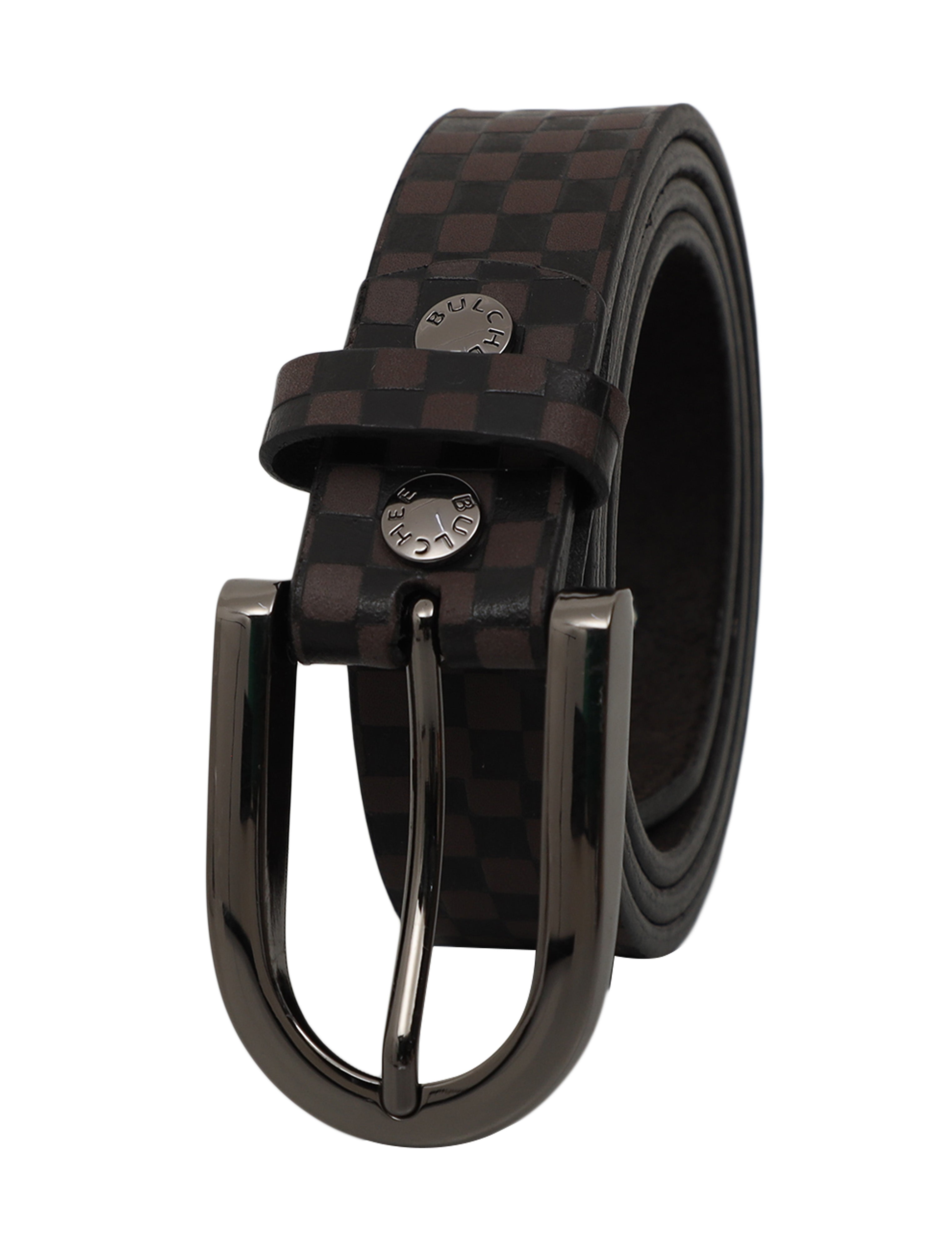 Bulchee Women's Printed Leather Jeans Belt – Brown, Genuine Leather, Nickel Buckle, 30mm Width – Sizes M (40–42