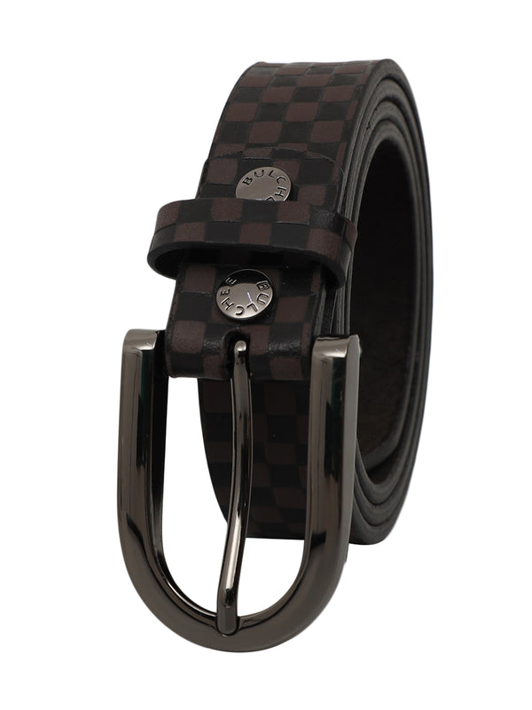Bulchee Women's Printed Leather Jeans Belt – Brown, Genuine Leather, Nickel Buckle, 30mm Width – Sizes M (40–42"), L (44–46")