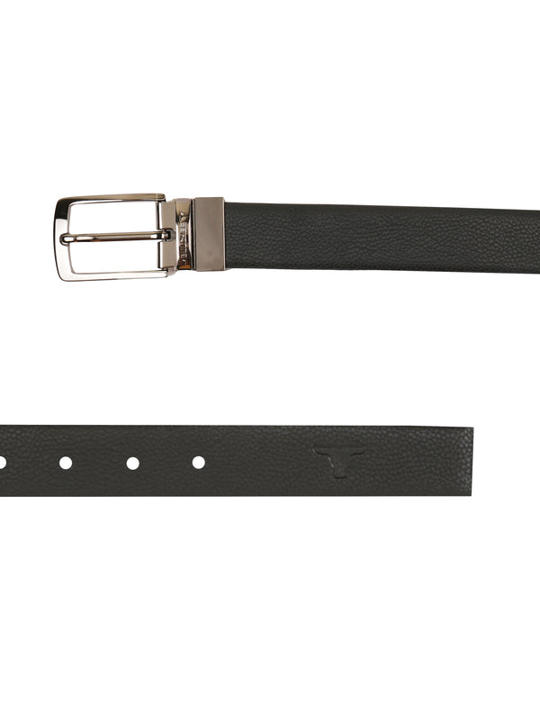 Bulchee Men's Reversible Prong Belt – Black/Burgundy – L Size, BUL2302B