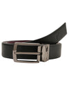 Bulchee Men's Reversible Prong Belt – Black/Burgundy – L Size, BUL2302B