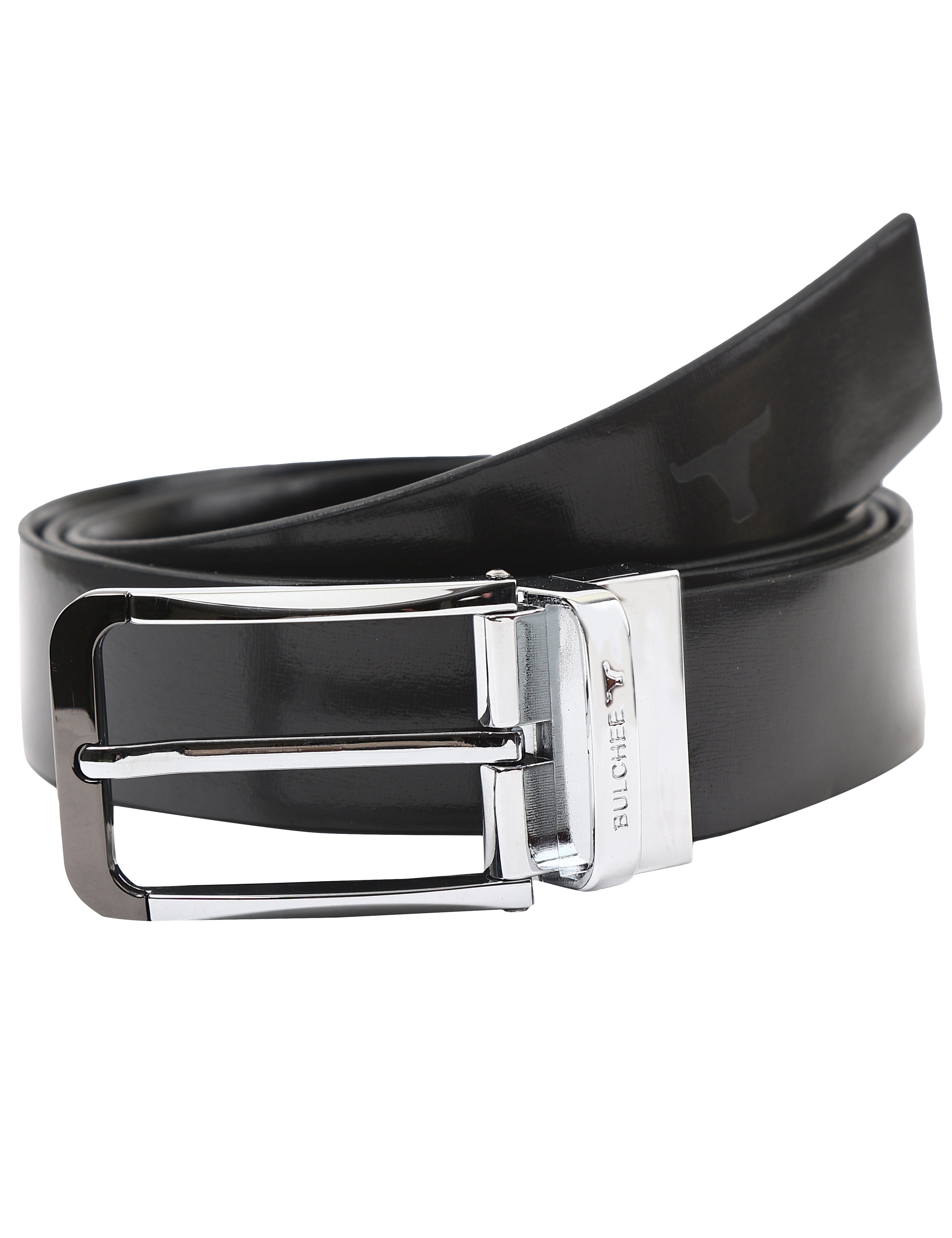 Bulchee Men's Reversible Prong Belt – Grey/Black – L Size, BUL2304B