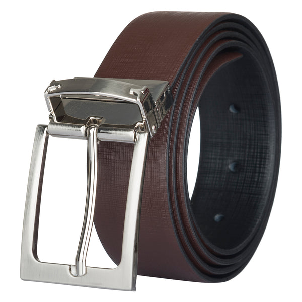 Bulchee Men's Reversible Prong Belt – Black & Tan – Size L (44-46) | BUL912B
