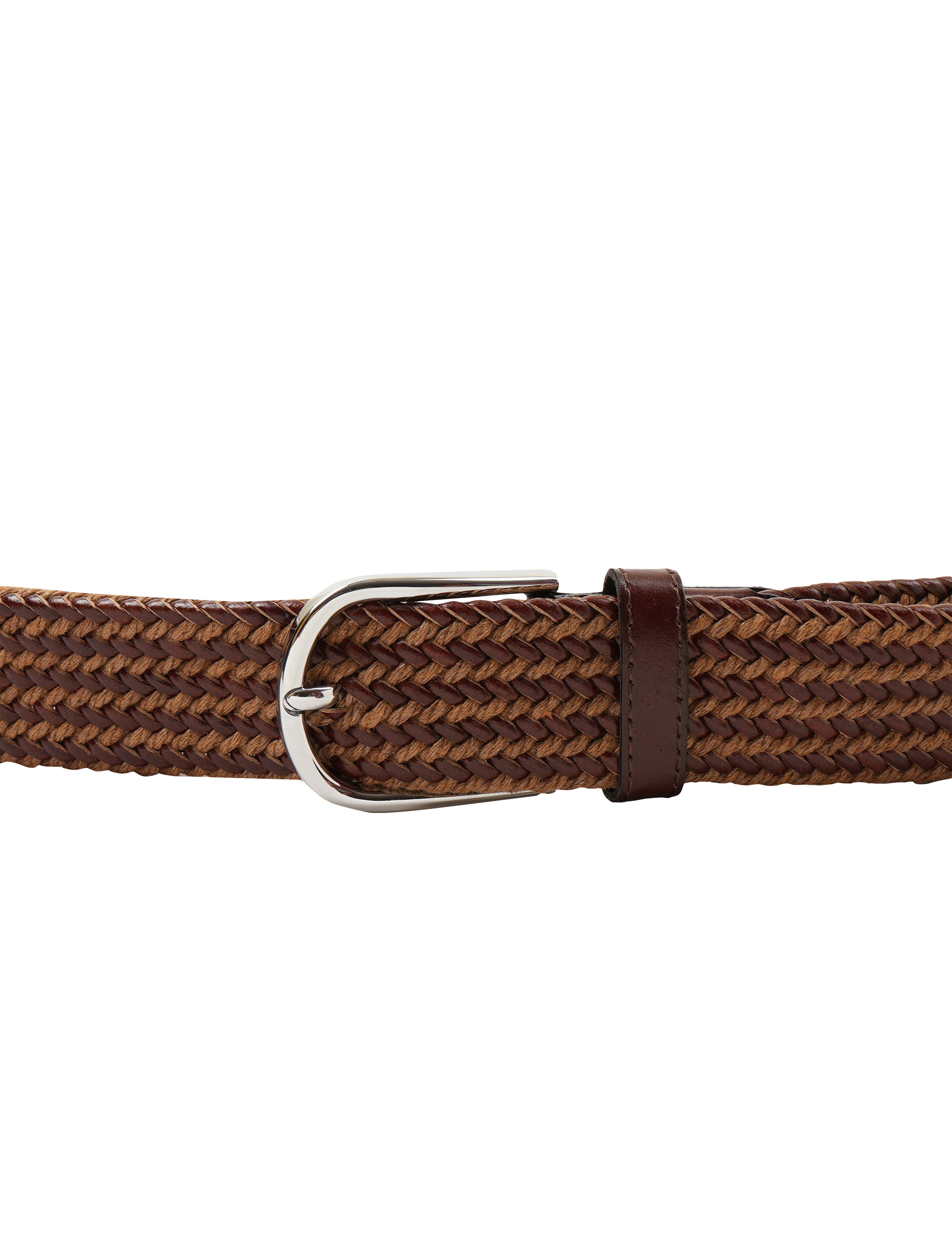 Bulchee Men's Collection | Woven Leather Belt | Black and Tan | Prong Buckle | BUL2321/22B