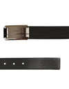 Ufficio Men's Collection Black and Brown textured leather belt with a flat buckle(UFF2305B)
