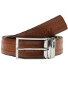 Bulchee Men's Collection | Geniune Leather | Black & Tan Constructed Prong Reversible Belt | BUL2306B