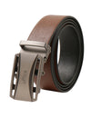 Ufficio Men's Collection | Genuine Leather Belt | Black & Tan | Brushed Satin Reversible Autolock | UFF2307B