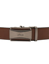 Ufficio Men's Collection | Genuine Leather Belt | Black & Tan | Brushed Satin Reversible Autolock | UFF2307B