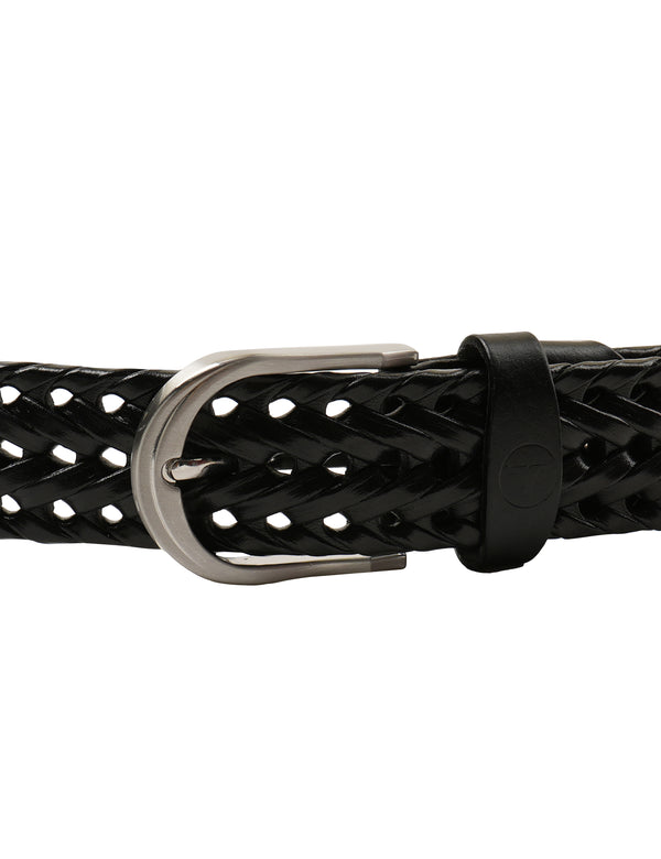 Bulchee Men's Collection | Genuine Leather Braided Belt in Black | BUL2323B