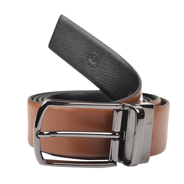 Ufficio Men’s Reversible Prong Belt – Tan/Black – L Size – ECUFF19903B