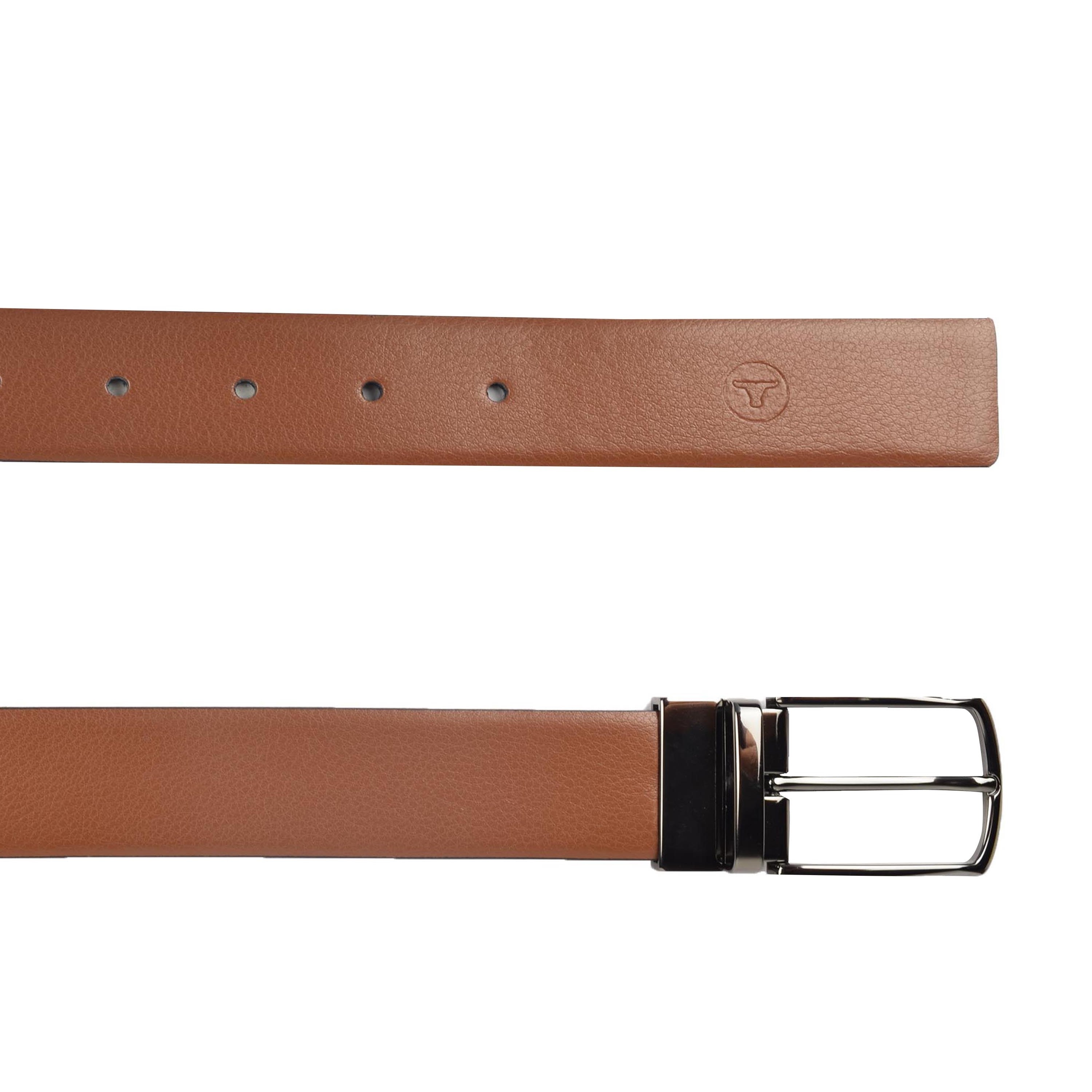 Ufficio Men’s Reversible Prong Belt – Tan/Black – L Size – ECUFF19903B