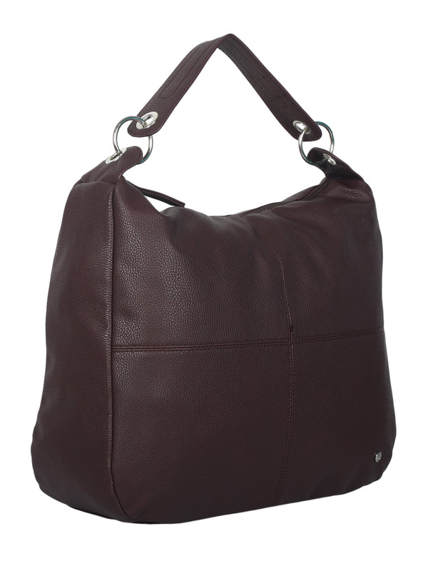 Bulchee Multi-Color Functional Shoulder Bag (Black/Burgundy/Tan) - HBPUF01.1-19 (39 X 13.5 X 33cm)