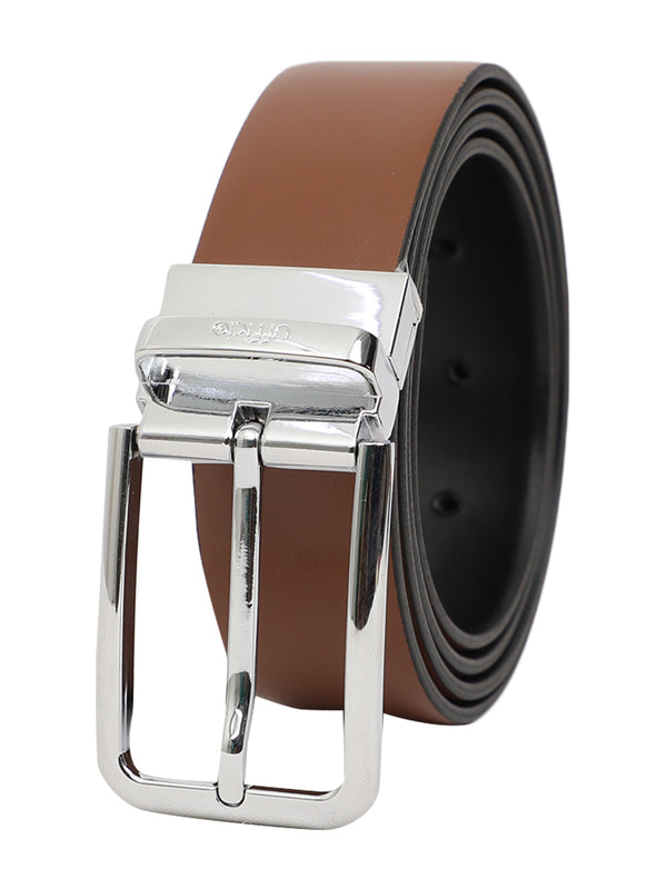 Ufficio Men's Reversible Prong Belt – Tan & Black – Size L (44-46) | UFF2107B