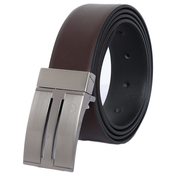 Bulchee Premium Collections Men's Genuine Leather Belt| Reversible Flat | Black/Brown| UFF2110B