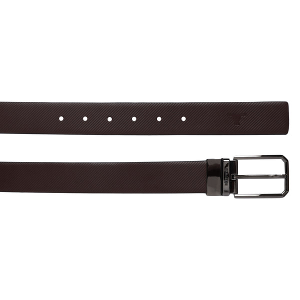 Bulchee Men's Genuine Leather Reversible Buckle Belt (Formal, Brown/Black) BUL2213BXL