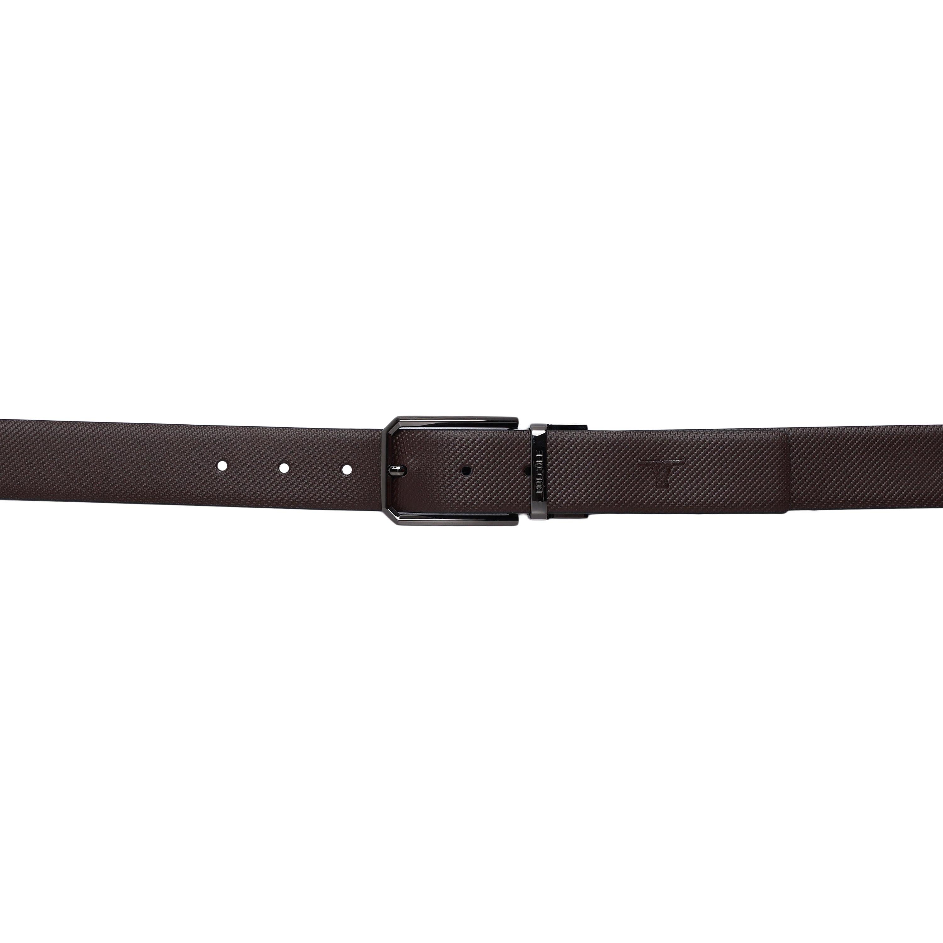 Bulchee Men's Genuine Leather Reversible Buckle Belt (Formal, Brown/Black) BUL2213BXL
