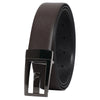 Bulchee Men's Genuine Leather Reversible Flat Buckle Belt (Formal, Brown/Black) BUL2216B