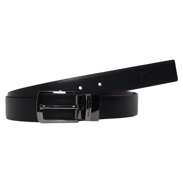 Bulchee Men's Genuine Leather Reversible Buckle Belt (Formal, Black/Brown) BUL2203B