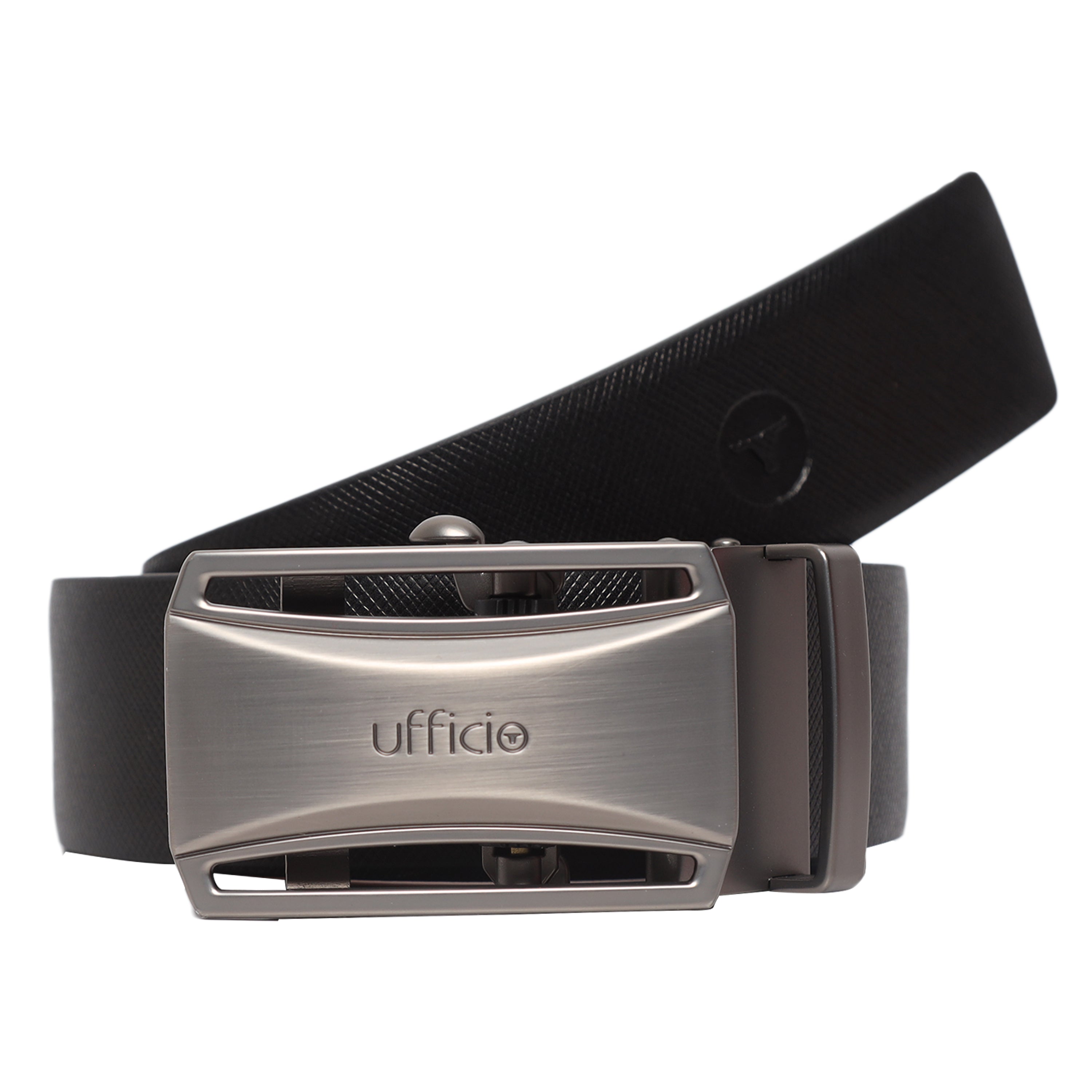 Ufficio Men's Genuine Leather Reversible Auto Lock Belt (Formal, Black/Tan)