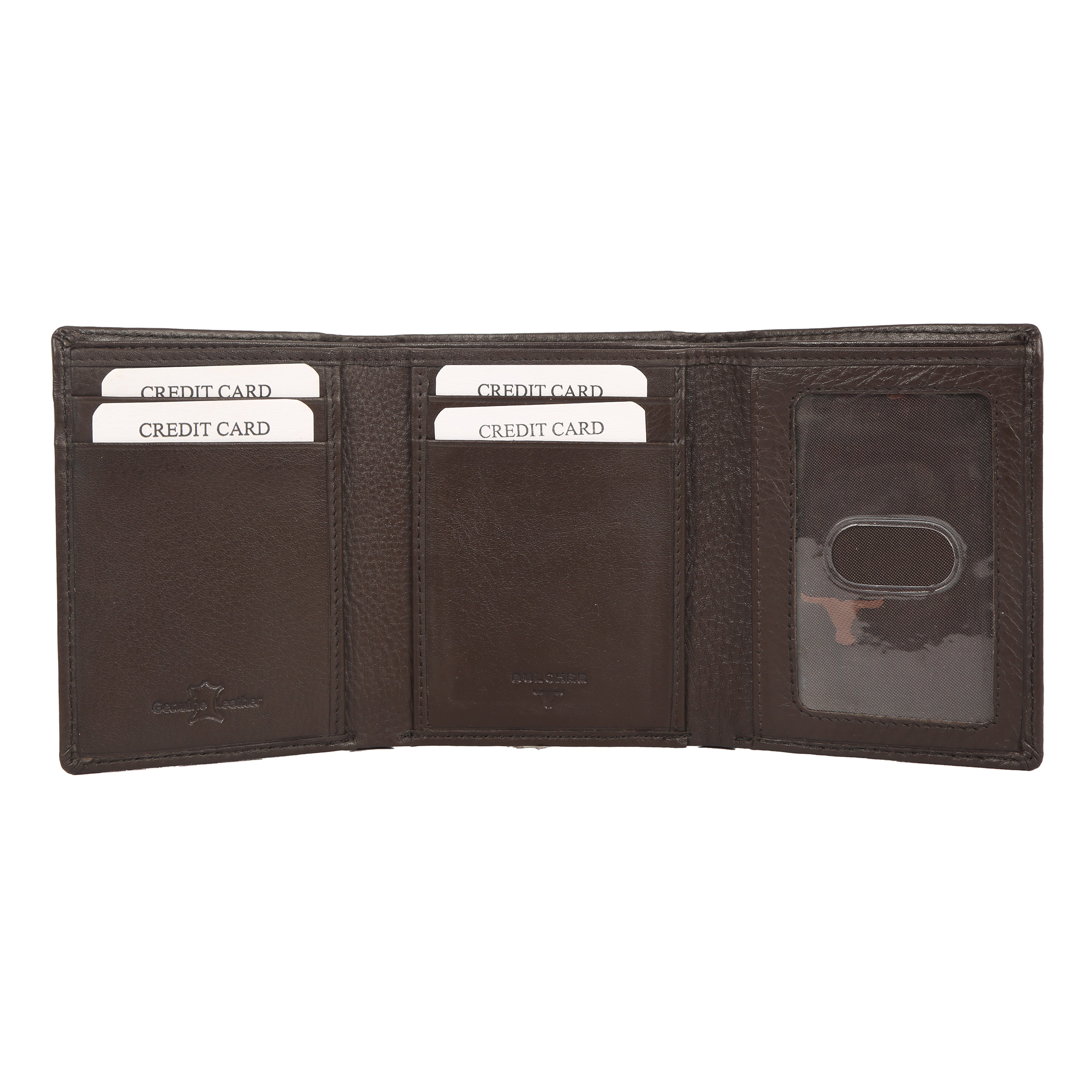Bulchee Men Brown Trifold Leather Wallet