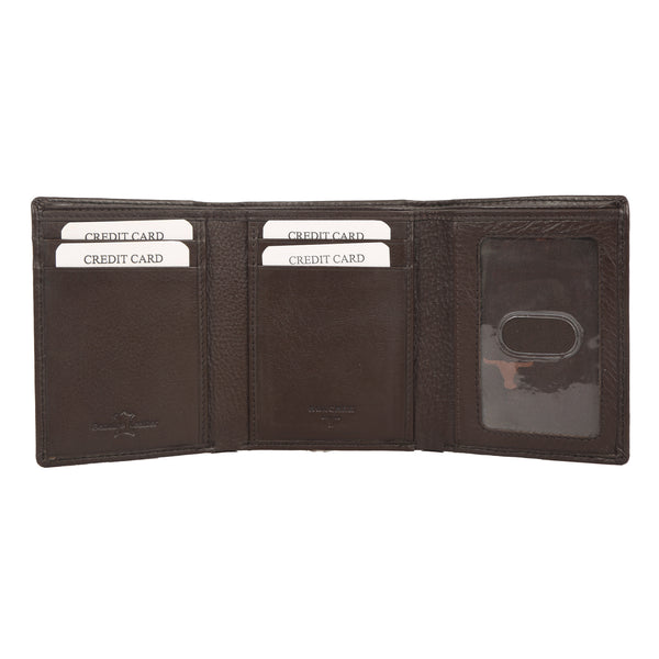 Bulchee Men Brown Trifold Leather Wallet