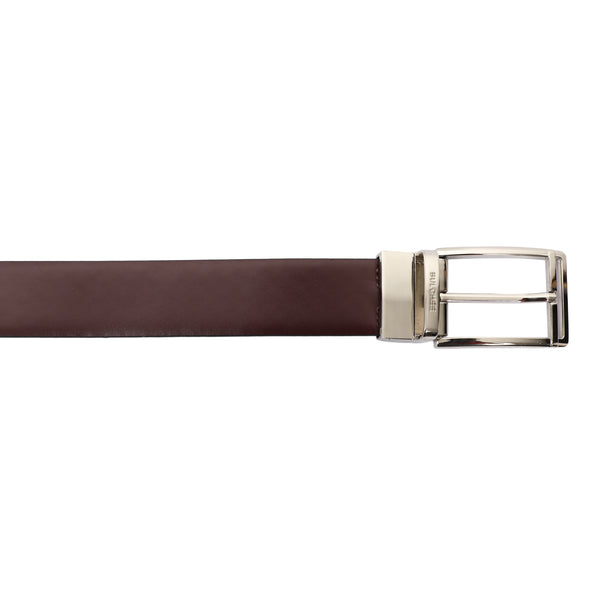 Bulchee Men's Genuine Leather Embossed Reversible Belt (Formal, Black/Burgundy) BUL2208B