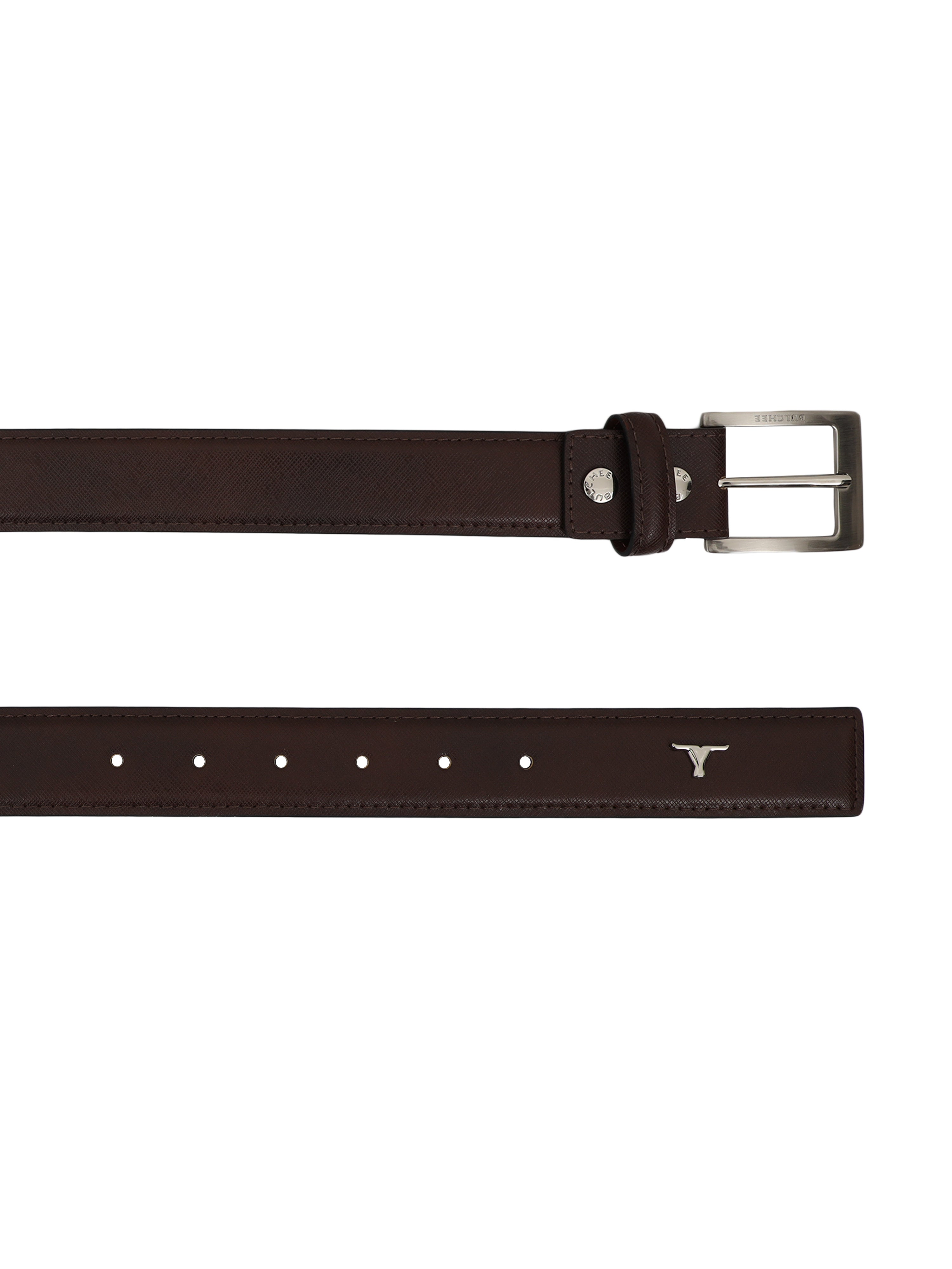 Bulchee Premium Collections Men's Italian Leather and Brass Buckle Belt | Padded Chino | Brown | BISG2106B