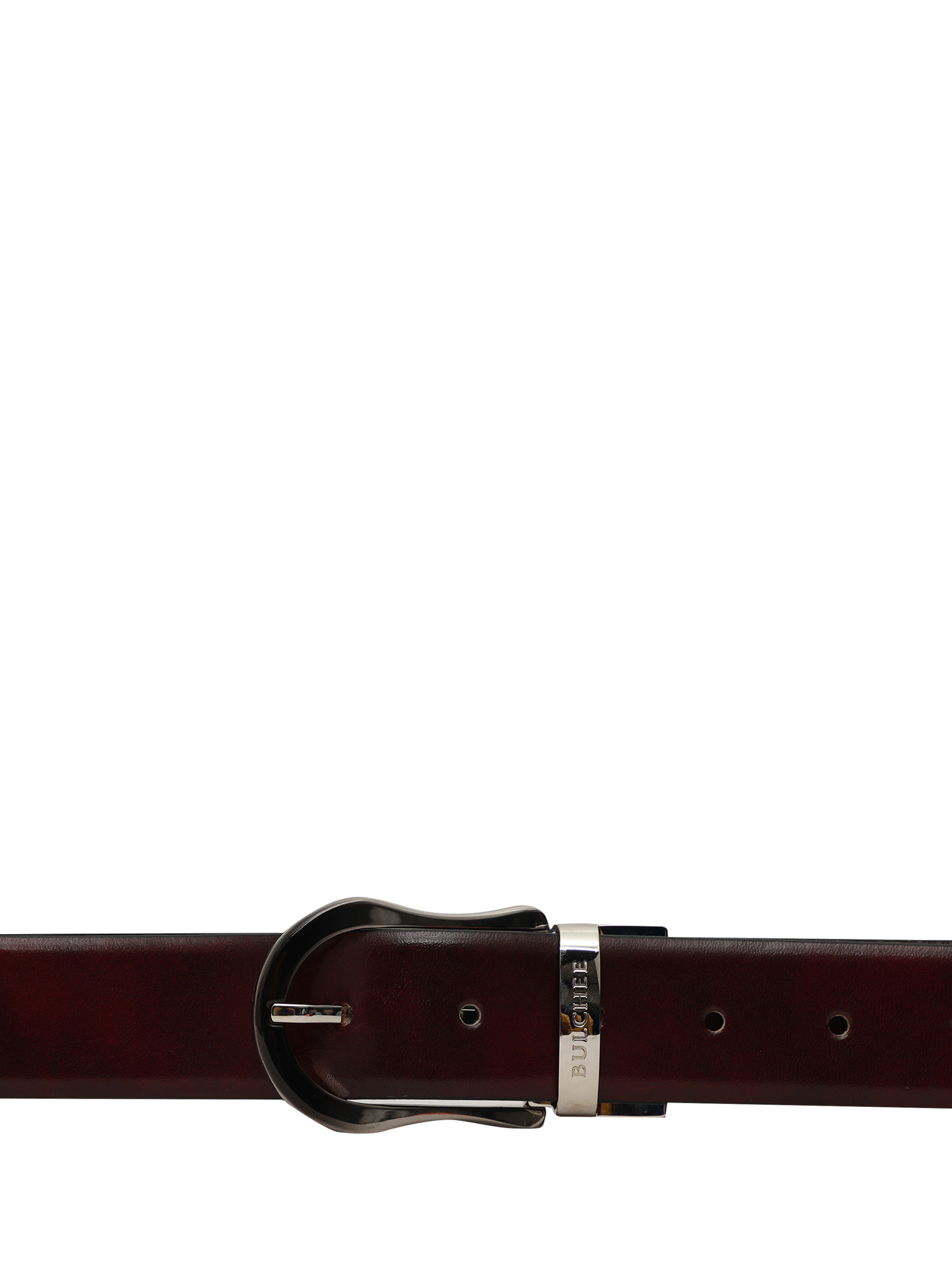 Bulchee Premium Collections Men's Italian Leather and Brass Buckle Belt | Reversible Prong | Burgandey/Black | BISG2107B