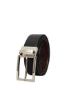 Bulchee Premium Collections Men's Italian Leather and Brass Buckle Belt | Reversible Prong | Black/Brown | BISG2108B