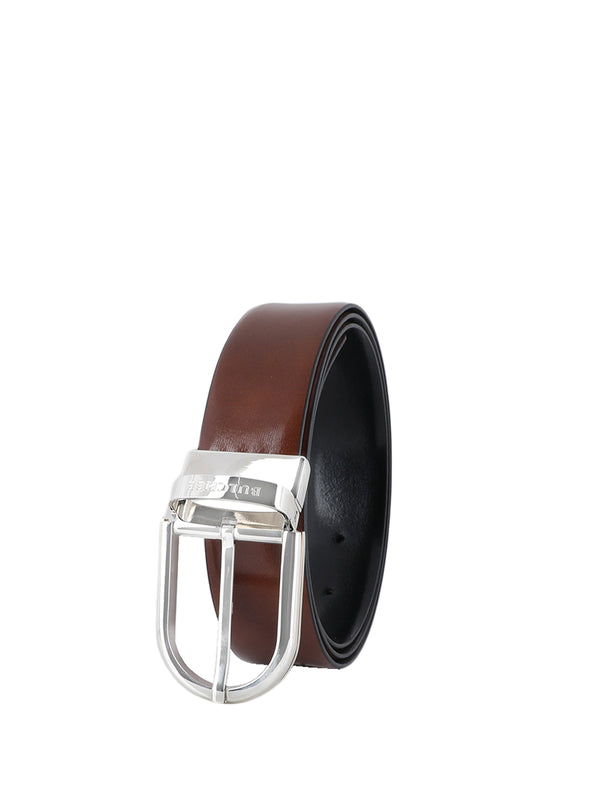 Bulchee Exclusive Insignia Collection Men's Genuine Leather Belt | Reversible Prong | Tan