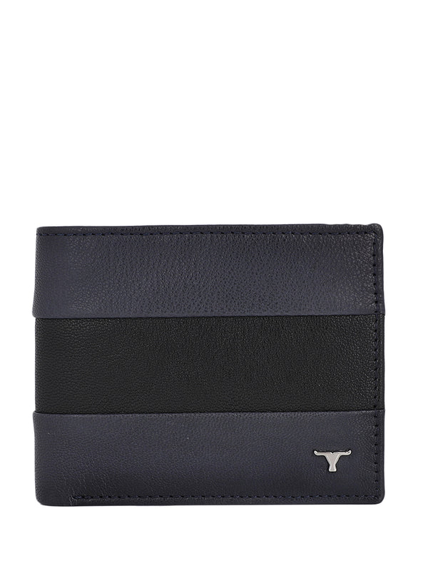 Bulchee Men Blue Genuine Leather Wallet