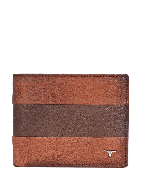 Bulchee Men Tan Genuine Leather Wallet