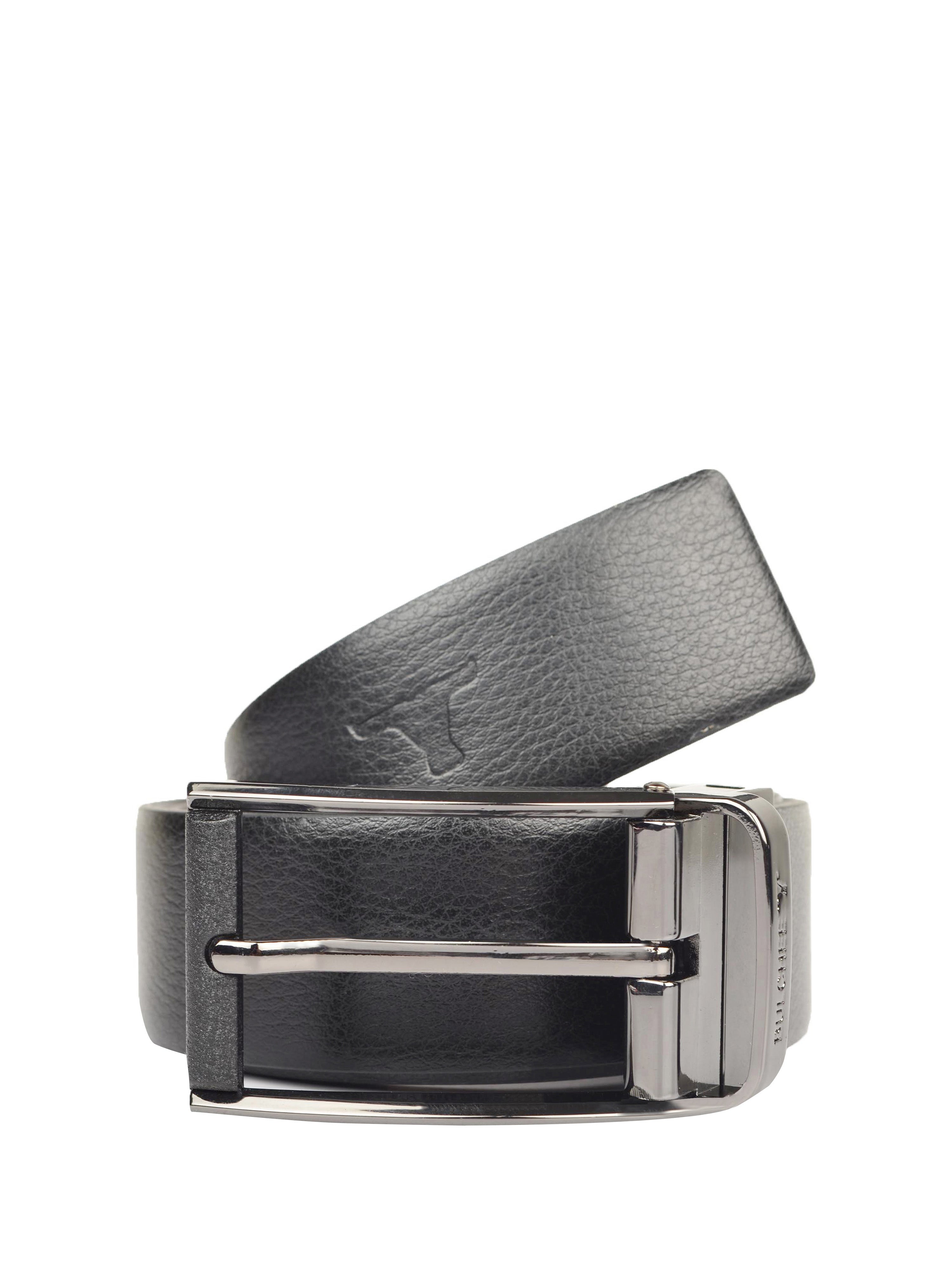 Bulchee Exclusive Collection Men's Genuine Leather Belt | Reversible Prong | Black