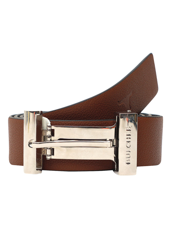 Bulchee Premium Collections Men's Genuine Leather Belt | Reversible Prong|Tan/Black