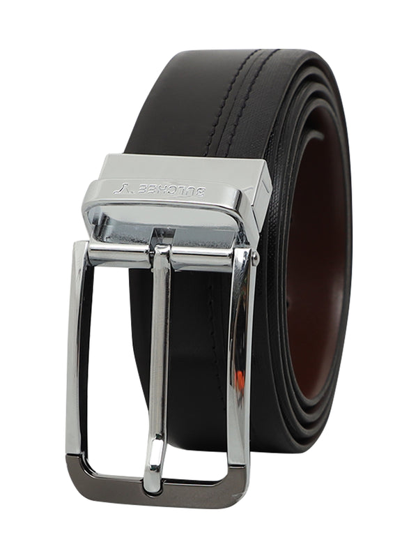 Bulchee Premium Collections Men's Genuine Leather Belt | Reversible Flat | Black/Brown | BUL2117B