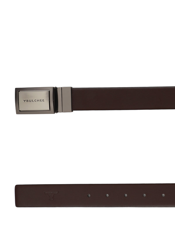 Bulchee Men's Genuine Leather Belt | Reversible Flat | Black/Brown | BUL2121B