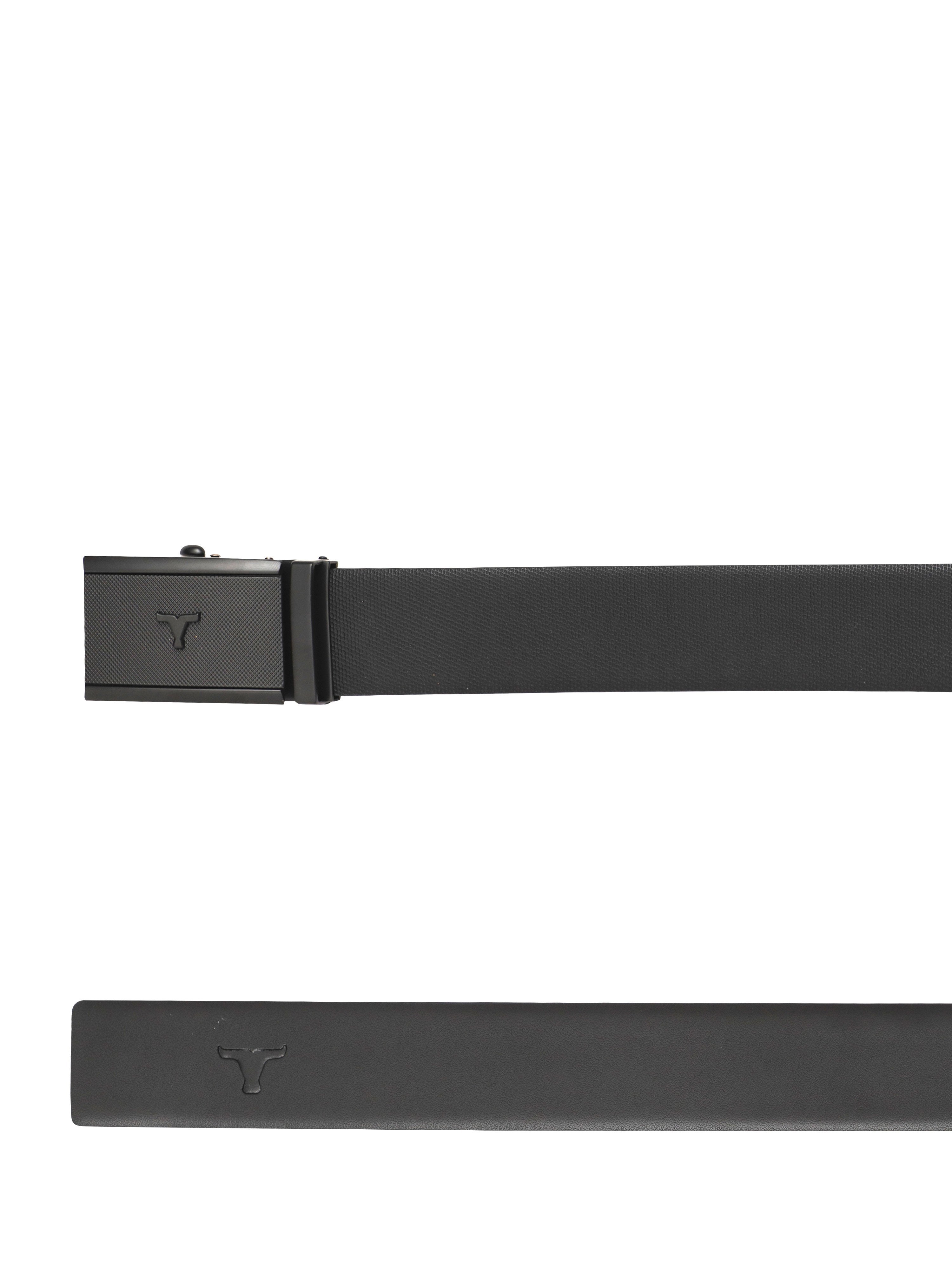 Bulchee Premium Collections Men's Genuine Leather Belt | Reversible AutoLock| Black/Black