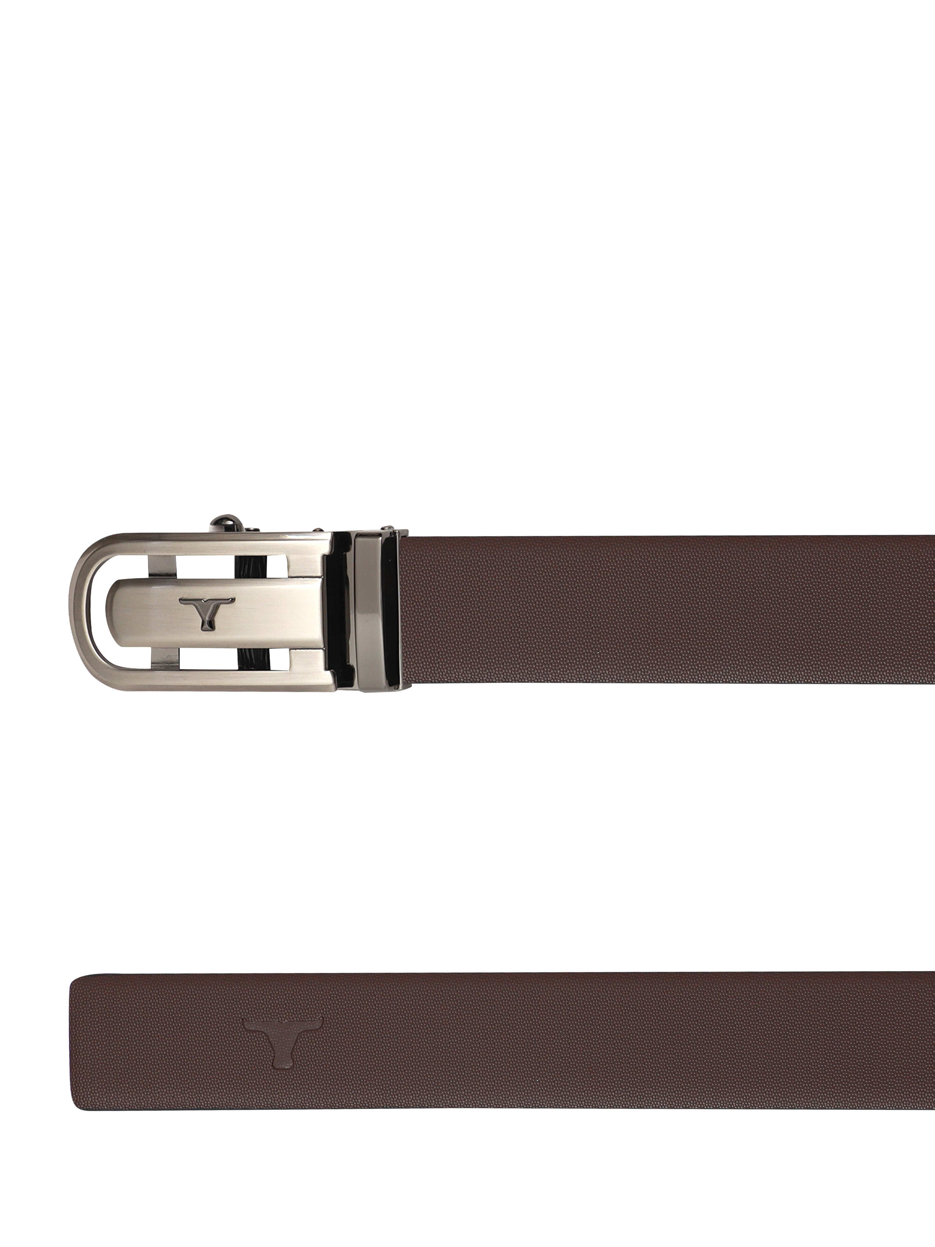 Bulchee Premium Collections Men's Genuine Leather Belt | Reversible AutoLock| Black/Brown
