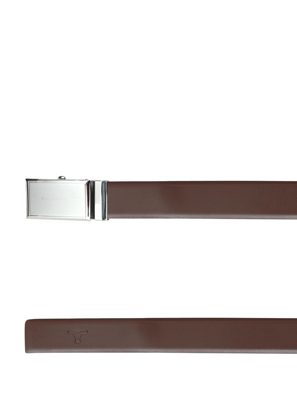 Bulchee Men's Genuine Leather Belt | Reversible AutoLock | Grey/Brown | BUL2128B