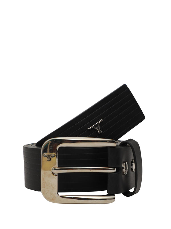 Bulchee Premium Collections Men's Genuine Leather Belt | Embossed Jeans | Black | BUL2179B