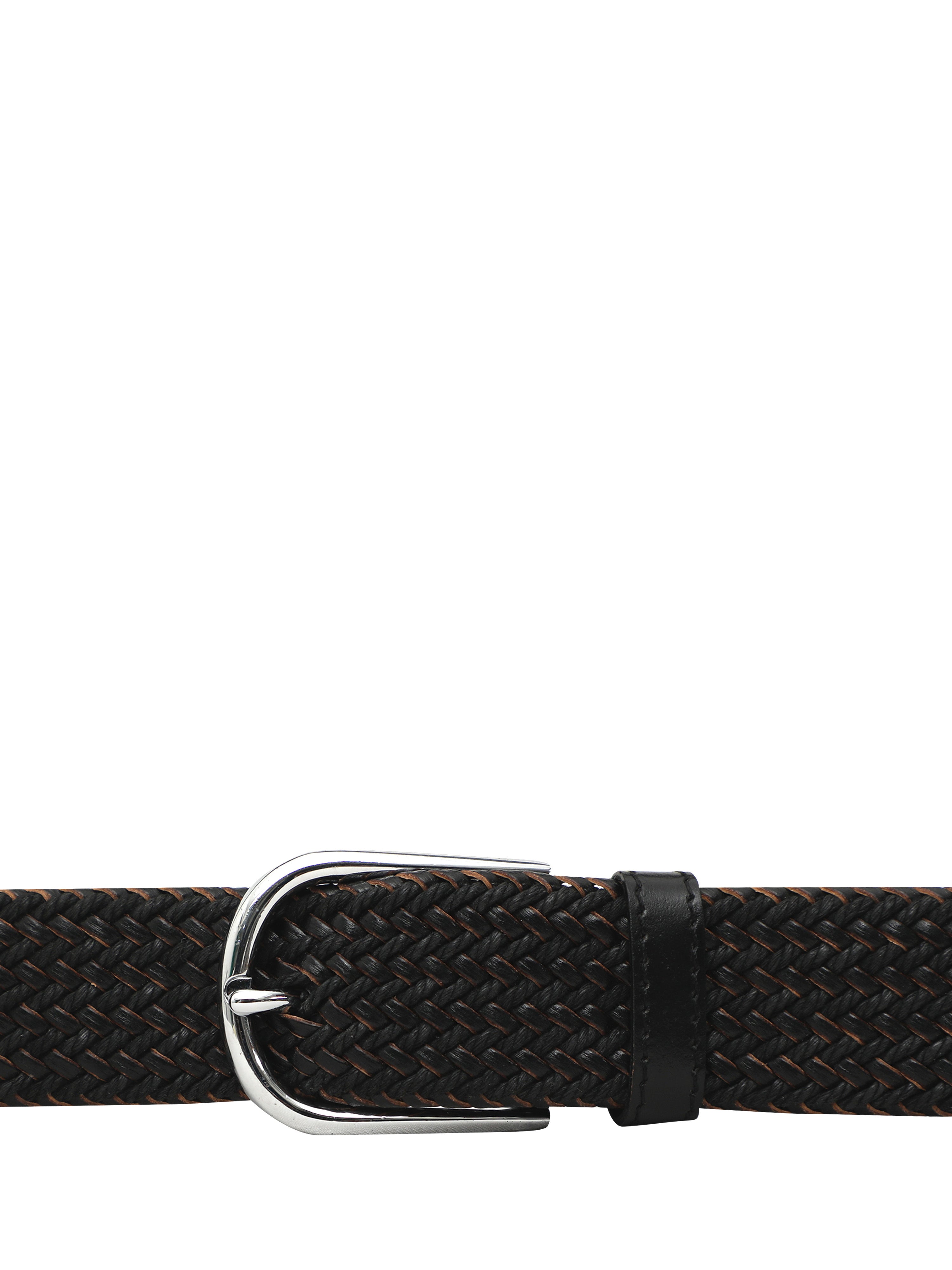 Bulchee Premium Collections Men's Genuine Leather Belt | Webbing Belt | Black/Tan | BUL2186B