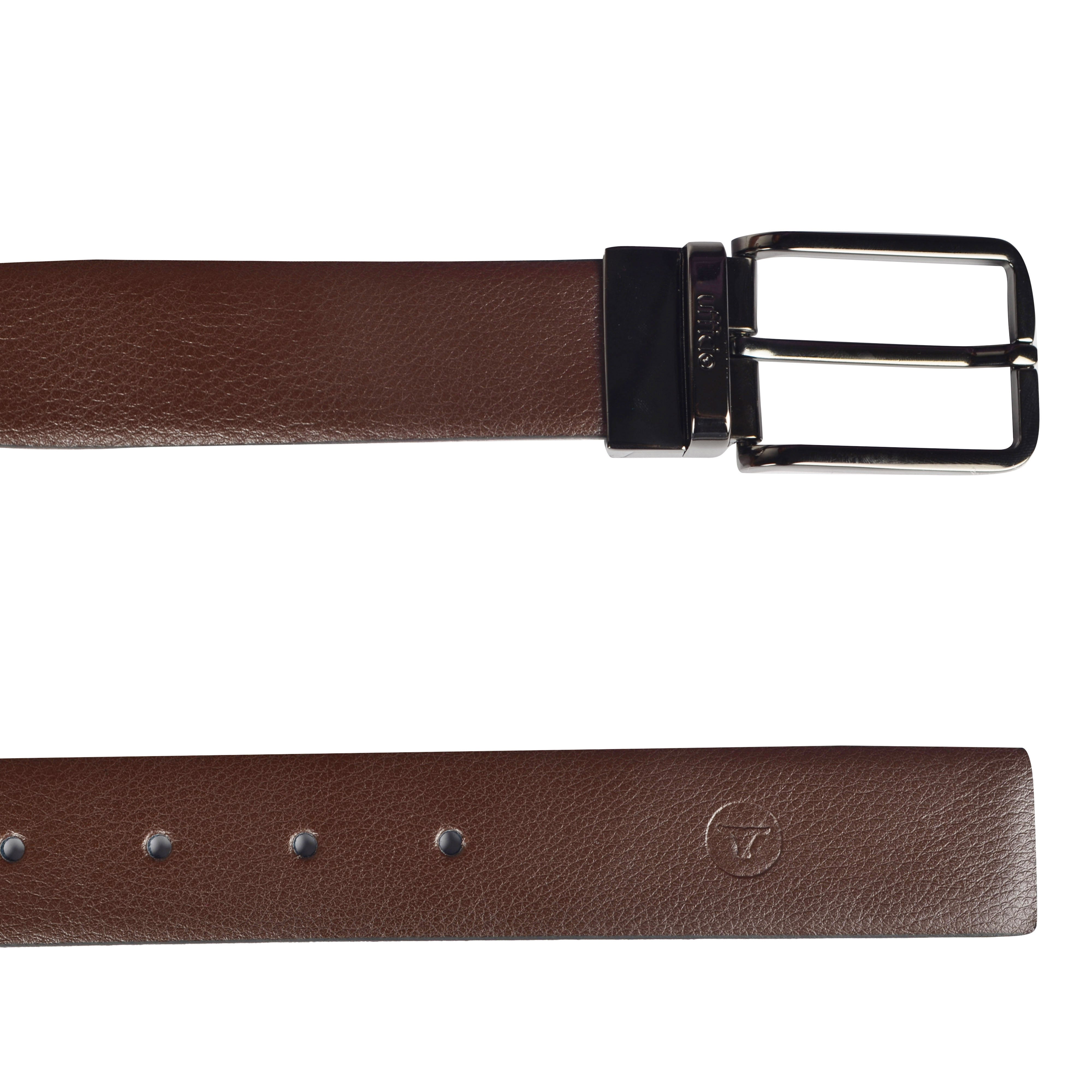 Ufficio Men's Genuine Leather Belt | Prong Reversible | Black/Brown | UFF2004B