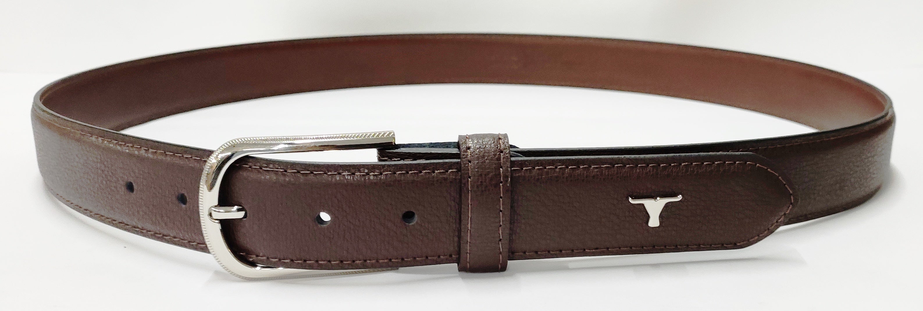Bulchee Men's Padded Chinos Genuine Leather Belt Brown BUL2030B