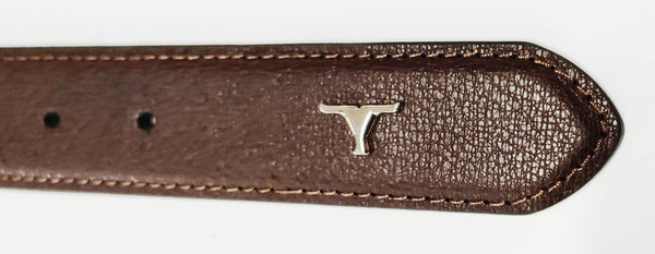 Bulchee Men's Padded Chinos Genuine Leather Belt Brown BUL2030B