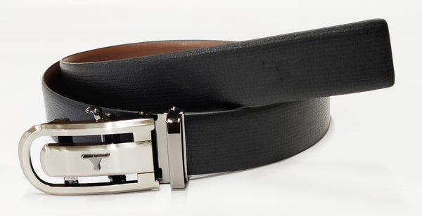 Bulchee Men's Genuine Leather Belt | Reversible Auto Lock | Black/Brown | BUL2024B